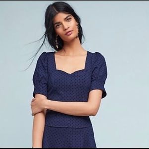 Anthropologie Maeve navy top in size L